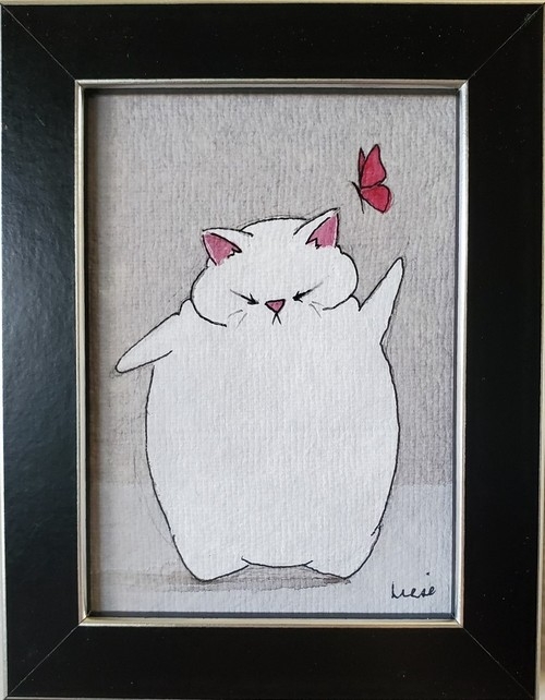 Click to view detail for Fat Cat & Butterfly 4x3 $145